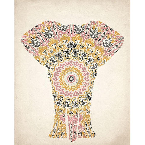 Mandala Elephant 2 Gold Ornate Wood Framed Art Print with Double Matting by Kimberly, Allen