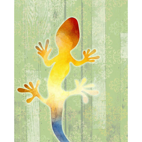 Painted Lizard 1 White Modern Wood Framed Art Print by Kimberly, Allen