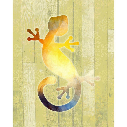 Painted Lizard 2 White Modern Wood Framed Art Print by Kimberly, Allen