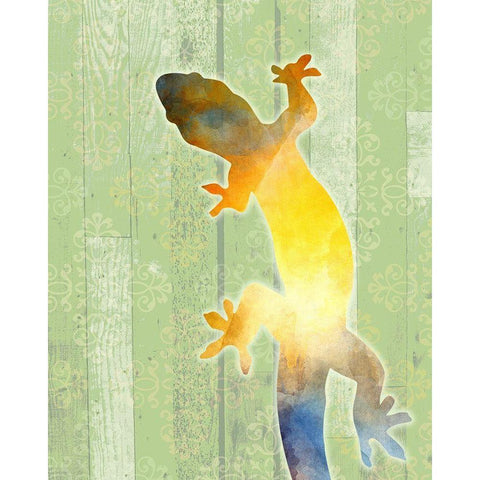 Painted Lizard 3 White Modern Wood Framed Art Print by Kimberly, Allen