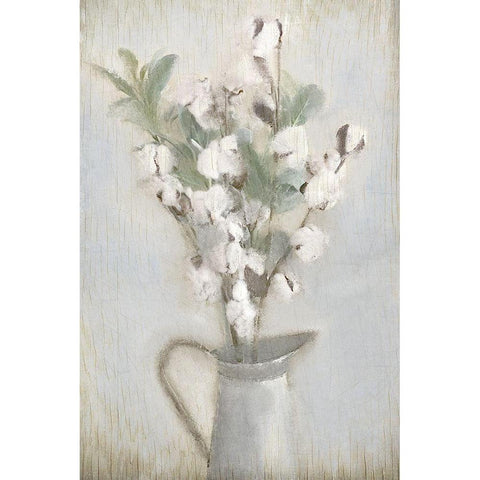 Cotton Bouquet Black Modern Wood Framed Art Print by Kimberly, Allen