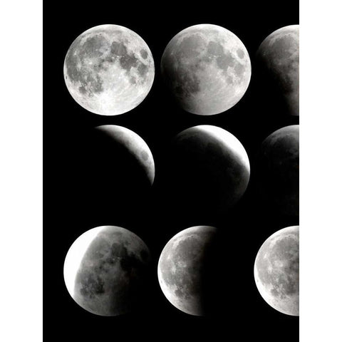 Moon Phase 1 Black Modern Wood Framed Art Print with Double Matting by Allen, Kimberly