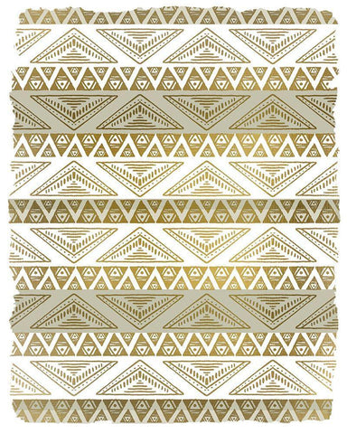 Patterned Gold White Modern Wood Framed Art Print with Double Matting by Kimberly, Allen