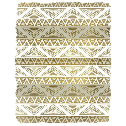 Patterned Gold Black Modern Wood Framed Art Print with Double Matting by Kimberly, Allen