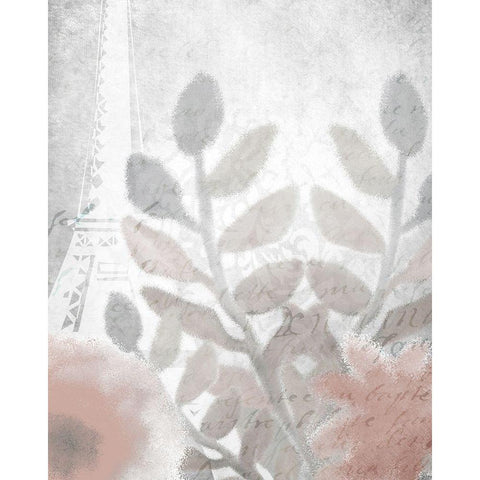Dusty Rose 3 Black Modern Wood Framed Art Print with Double Matting by Kimberly, Allen