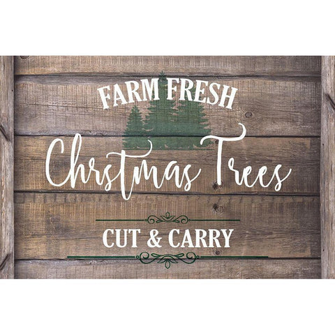 Farm Fresh Christmas Trees Gold Ornate Wood Framed Art Print with Double Matting by Kimberly, Allen