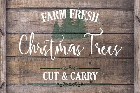 Farm Fresh Christmas Trees White Modern Wood Framed Art Print with Double Matting by Kimberly, Allen