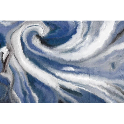 Indigo Swirl Black Modern Wood Framed Art Print by Allen, Kimberly