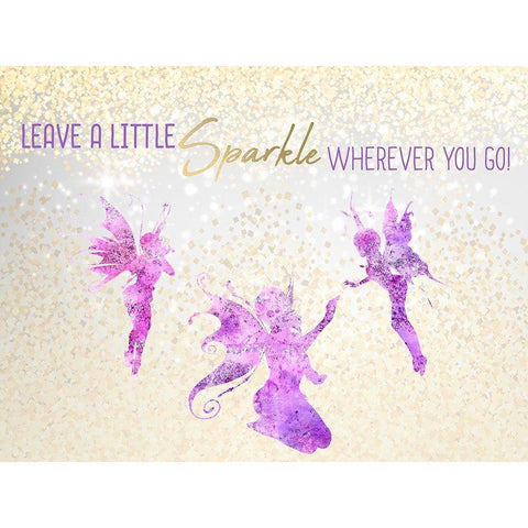 Leave a LIttle Sparkle v3 Gold Ornate Wood Framed Art Print with Double Matting by Kimberly, Allen