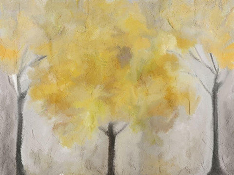 Yellow Grove White Modern Wood Framed Art Print with Double Matting by Allen, Kimberly