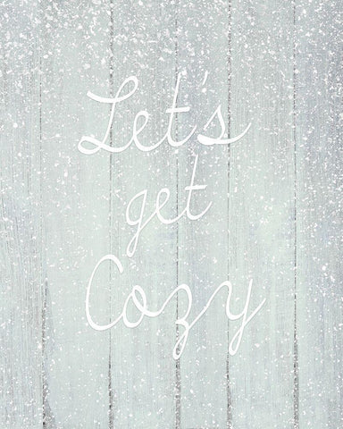 Lets Get Cozy White Modern Wood Framed Art Print with Double Matting by Kimberly, Allen