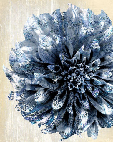 Indigo Marble Bloom 2 Black Ornate Wood Framed Art Print with Double Matting by Allen, Kimberly