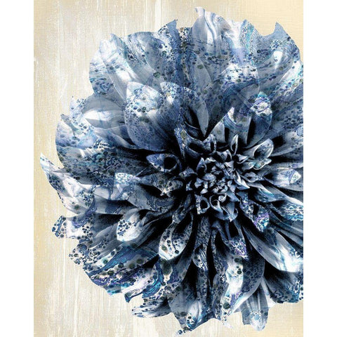 Indigo Marble Bloom 2 Gold Ornate Wood Framed Art Print with Double Matting by Allen, Kimberly