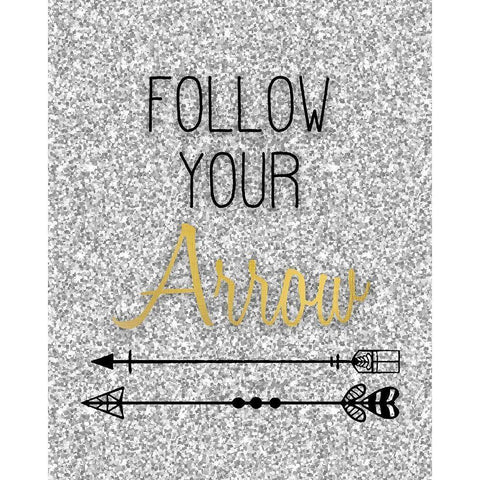 Follow Your Arrow Gold Ornate Wood Framed Art Print with Double Matting by Kimberly, Allen