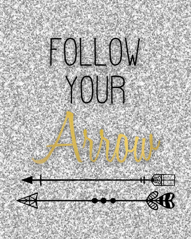 Follow Your Arrow Black Ornate Wood Framed Art Print with Double Matting by Kimberly, Allen