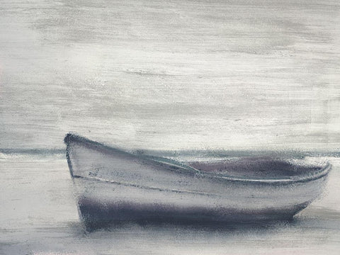 Grey Skies White Modern Wood Framed Art Print with Double Matting by Kimberly, Allen