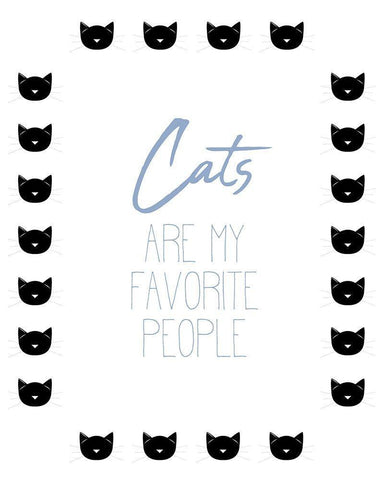 Cats Are My Favorite V2 Black Ornate Wood Framed Art Print with Double Matting by Allen, Kimberly