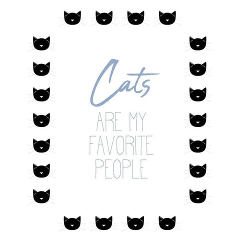 Cats Are My Favorite V2 Black Modern Wood Framed Art Print by Allen, Kimberly