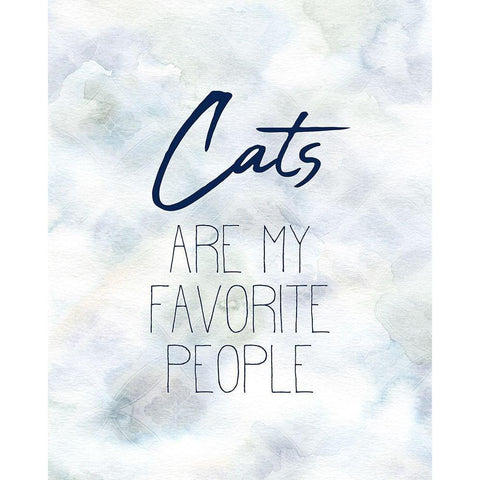 Cats are my Favorite Black Modern Wood Framed Art Print with Double Matting by Kimberly, Allen