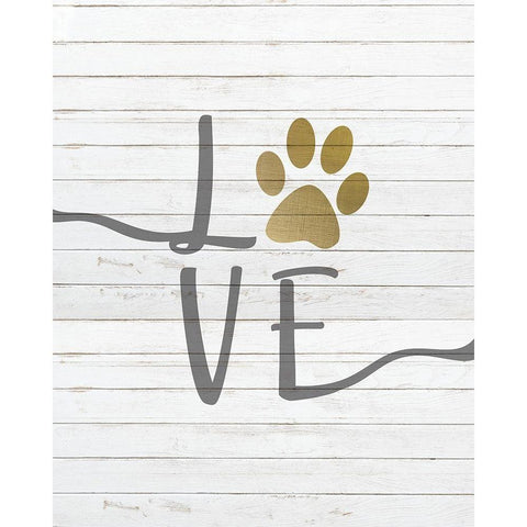 Paw Love Gold Ornate Wood Framed Art Print with Double Matting by Kimberly, Allen