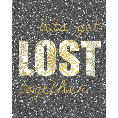 Lets Get Lost Gold Ornate Wood Framed Art Print with Double Matting by Kimberly, Allen