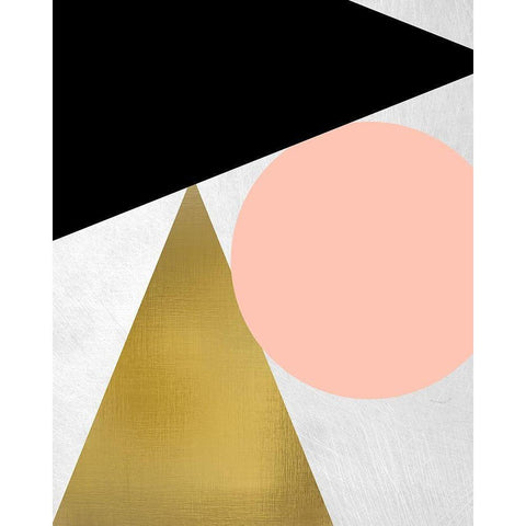 Triangle Circle 1 White Modern Wood Framed Art Print by Kimberly, Allen