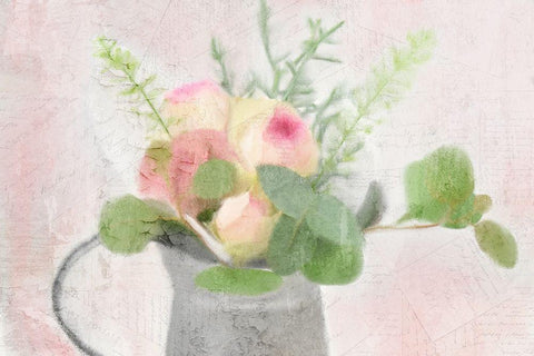 Summer Roses White Modern Wood Framed Art Print with Double Matting by Kimberly, Allen