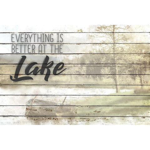 Better at the Lake Black Modern Wood Framed Art Print with Double Matting by Kimberly, Allen
