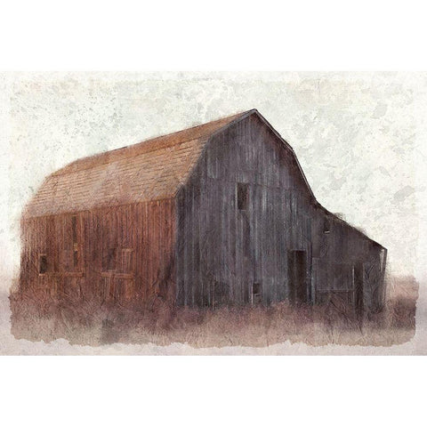At the Barn Gold Ornate Wood Framed Art Print with Double Matting by Kimberly, Allen
