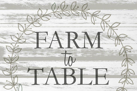 Farm to Table Wreath Black Ornate Wood Framed Art Print with Double Matting by Kimberly, Allen