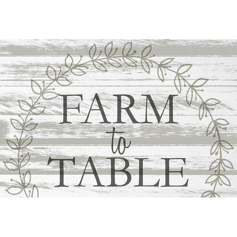 Farm to Table Wreath White Modern Wood Framed Art Print by Kimberly, Allen
