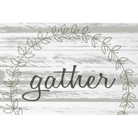Gather Wreath Black Modern Wood Framed Art Print by Kimberly, Allen
