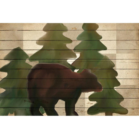Bear Lodge Black Modern Wood Framed Art Print by Kimberly, Allen