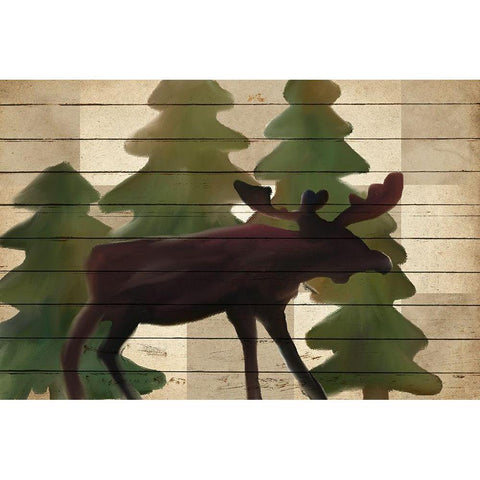 Moose Lodge White Modern Wood Framed Art Print by Kimberly, Allen
