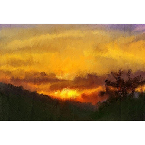 Sunset Black Modern Wood Framed Art Print by Kimberly, Allen