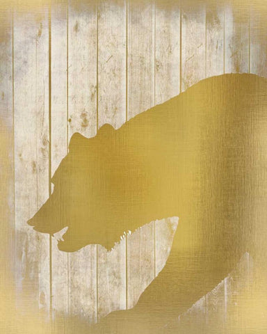 Golden Wildlife 1 White Modern Wood Framed Art Print with Double Matting by Allen, Kimberly
