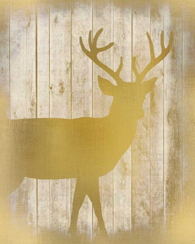Golden Wildlife 3 White Modern Wood Framed Art Print with Double Matting by Allen, Kimberly
