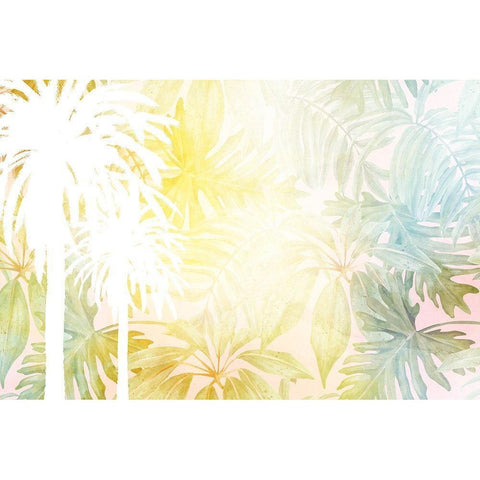 White Palms White Modern Wood Framed Art Print by Kimberly, Allen