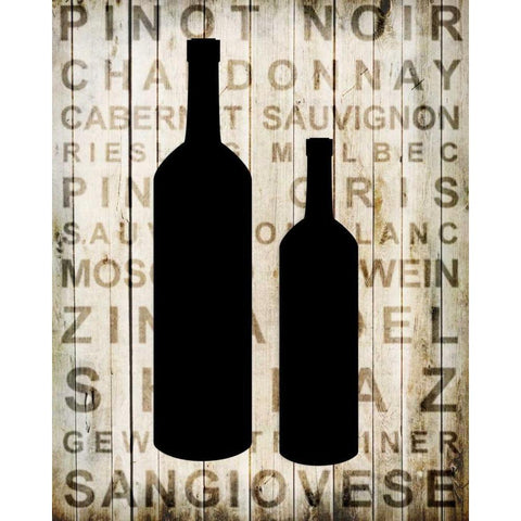 Wine Silhouette 2 White Modern Wood Framed Art Print by Allen, Kimberly