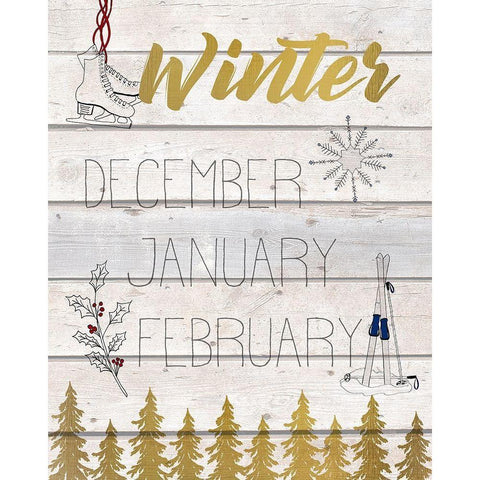 The Seasons 1 Black Modern Wood Framed Art Print by Kimberly, Allen