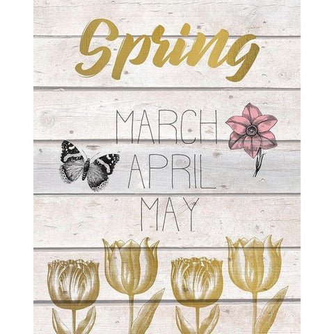 The Seasons 2 Black Modern Wood Framed Art Print by Kimberly, Allen