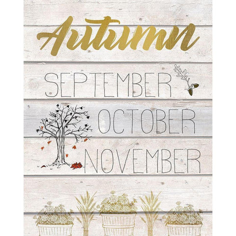 The Seasons 4 Black Modern Wood Framed Art Print with Double Matting by Kimberly, Allen