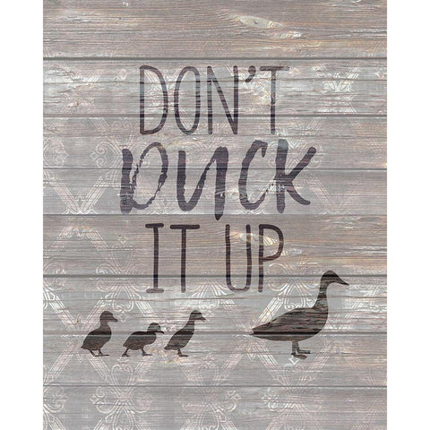 Dont Duck Black Modern Wood Framed Art Print by Kimberly, Allen