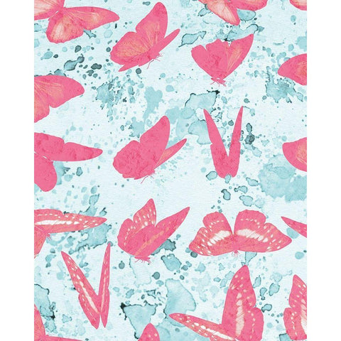 Butterflies in Motion 1 White Modern Wood Framed Art Print by Kimberly, Allen