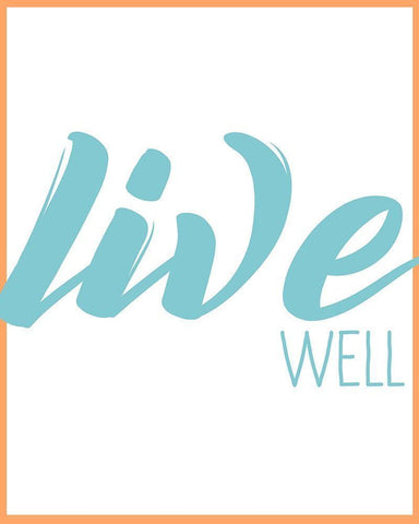 Live Well 1 Black Ornate Wood Framed Art Print with Double Matting by Kimberly, Allen