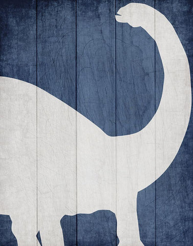 Dino 1 White Modern Wood Framed Art Print with Double Matting by Kimberly, Allen