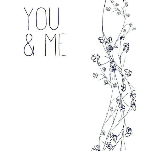 You and Me White Modern Wood Framed Art Print by Kimberly, Allen