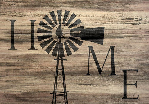 Windmill Home White Modern Wood Framed Art Print with Double Matting by Kimberly, Allen