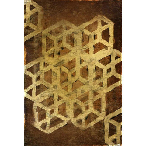Geo Gold 1 Black Modern Wood Framed Art Print with Double Matting by Allen, Kimberly