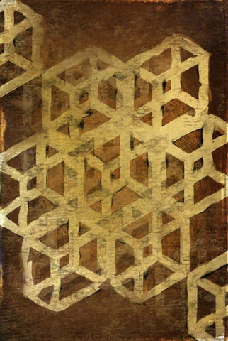 Geo Gold 1 Black Ornate Wood Framed Art Print with Double Matting by Allen, Kimberly